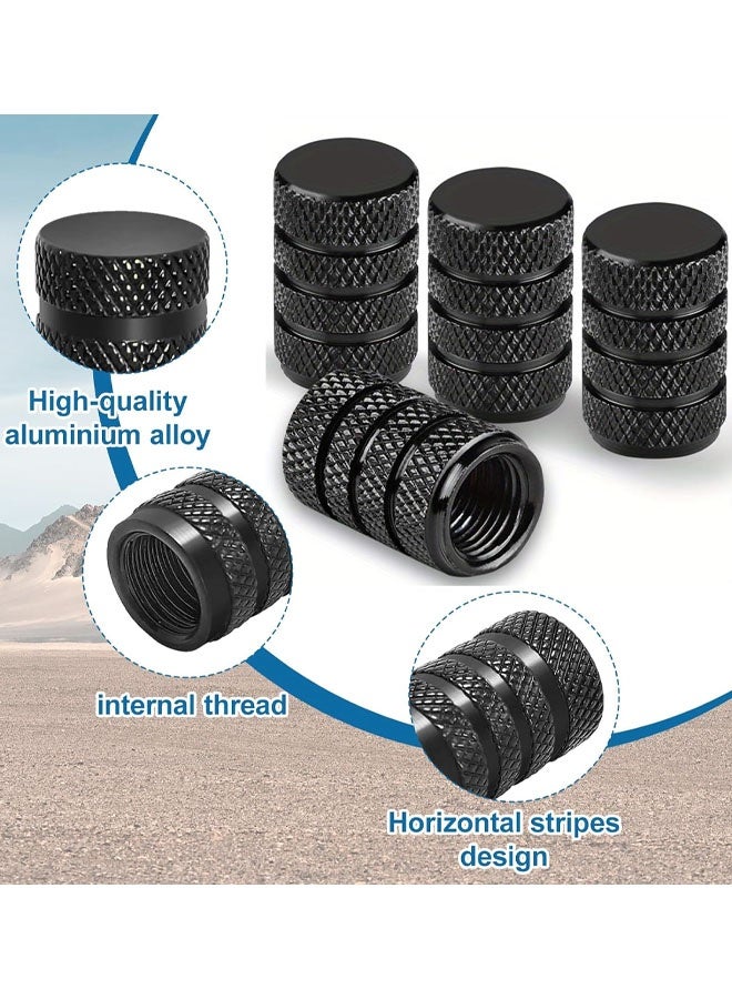 16 PCS Tyre Valve Caps, Black Dust Caps For Car Tyres Tire Valve Stem Caps, Durable Universal Aluminum Tyre Dust Caps Stem Cover For Cars, Bike And Bicycle, Trucks, Motorcycles - Image 3